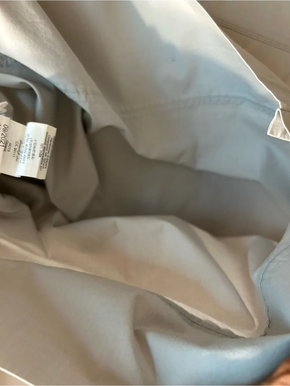 POTTERY BARN 100% ORGANIC COTTON LIGHT GREY STANDARD SIZE (2) PILLOW CASES 2021